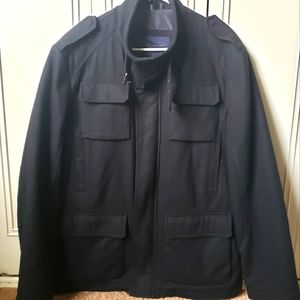 Elie Tahari Men's Black Wool/Cashmere Coat / size: Large